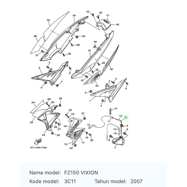 Nepel Selang Hawa Tangki Air Radiator Cadangan Vixion 3C1-F1828-00