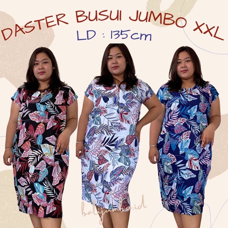 DASTER BUSUI BUMIL JUMBO XXL LD 135CM DENGAN RETSLETING BAJU DASTER BIGSIZE BIG SIZE XXXL RAYON BALI ADEM