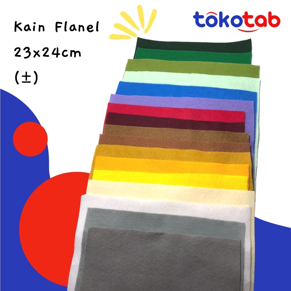 

Tokotab - Kain Flanel Craft Warna-Warni Ukuran Persegi 23x24cm