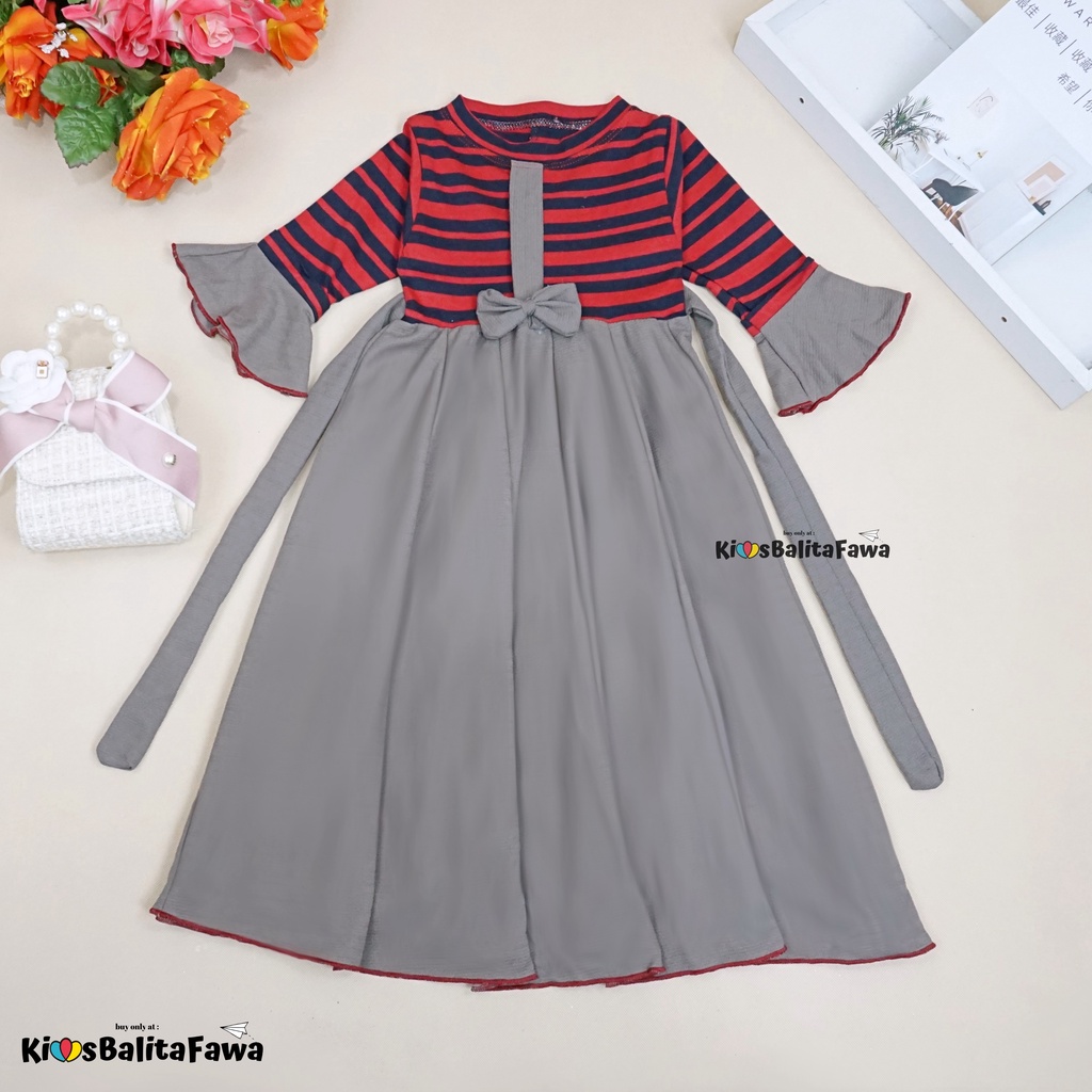 Gamis Farissa 4-6 Tahun / Dress Muslimah Ngaji Anak Perempuan Long Syar’i Baju Anak Muslim Panjang