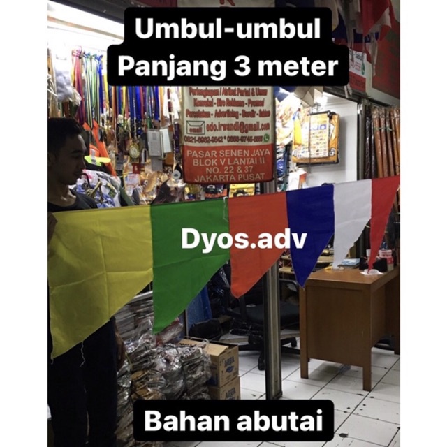 Bendera merah putih umbul-umbul warna-warni 3 meter