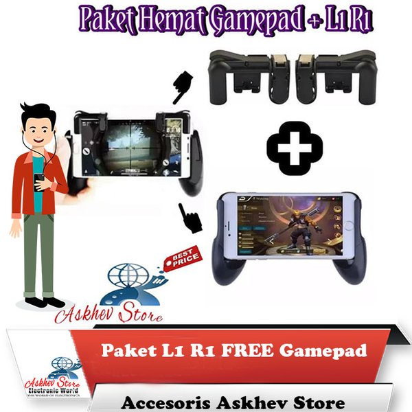 solusi Paket hemat L1 R1 FREE Gamepad Android Limited