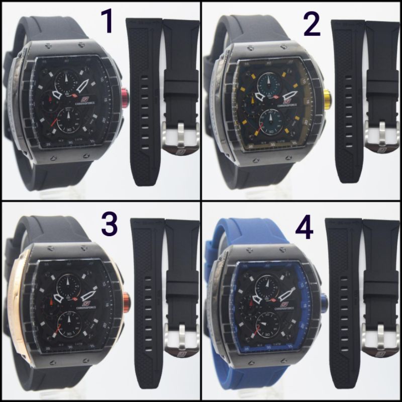 Jam Tangan Pria Chronoforce 5329M Rubber Karet Original Murah
