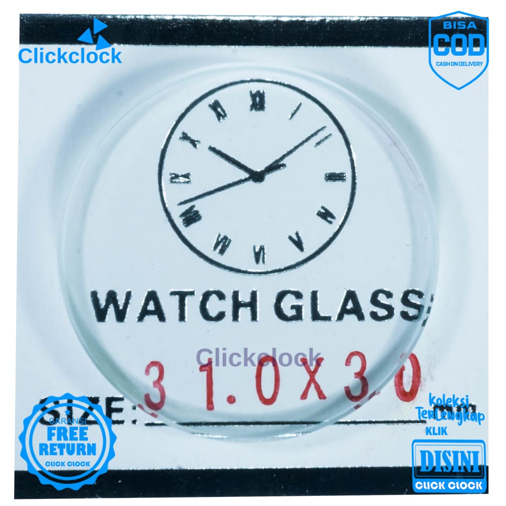 Kaca Jam Kaca Bahan Watch Glass PNC-315 Murah 3,15 cm