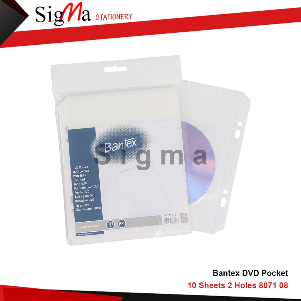 

Bantex DVD Pocket 10 Sheets 2 Holes 8071 08