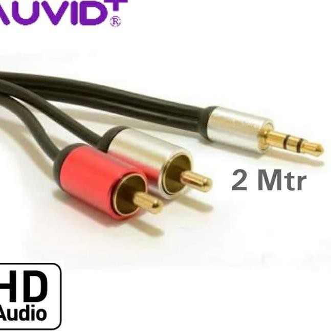 Kabel Audio 2 Meter to Rca Aux 3.5mm Male to 2 RCA Male