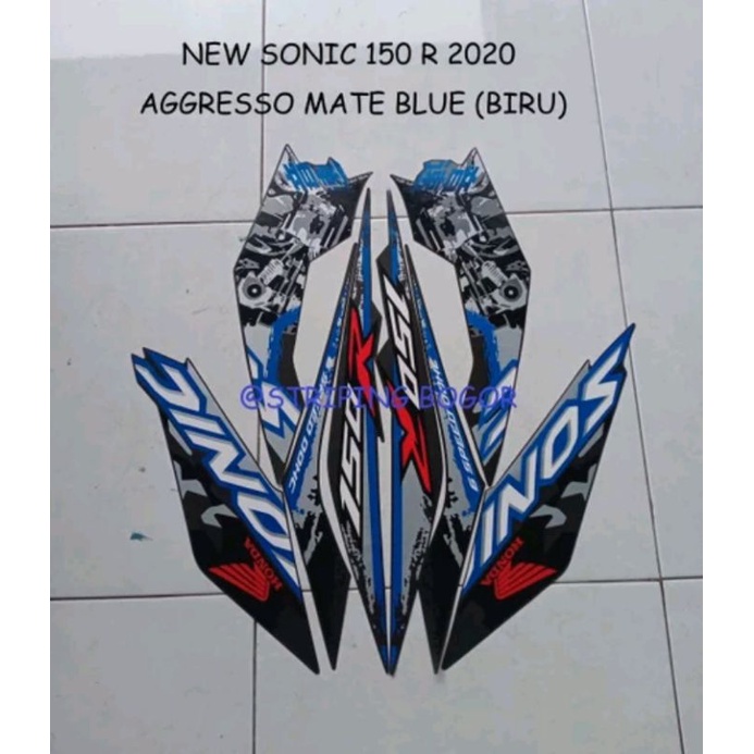 Stiker Striping Motor Honda Sonic 150 R 2020 Biru