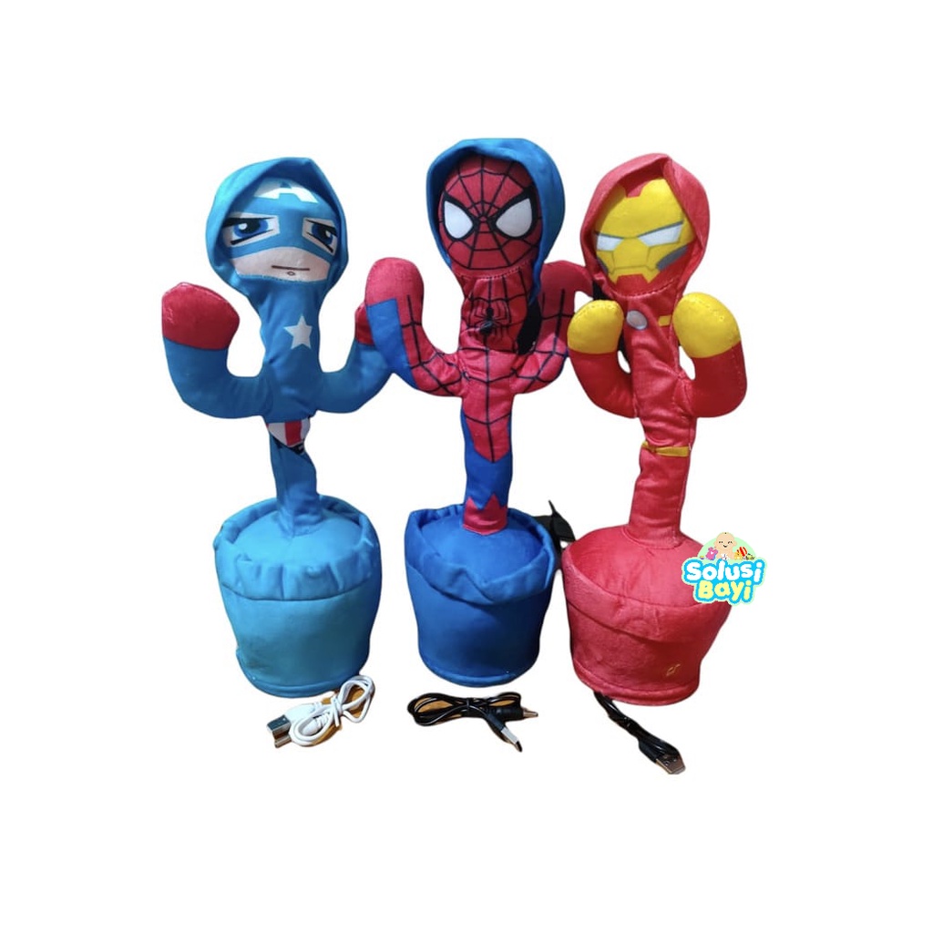 Mainan Viral Super Hero Squid Game TikTok Bunga Matahari Saxophone Menari Boneka Kaktus Bisa Bicara 