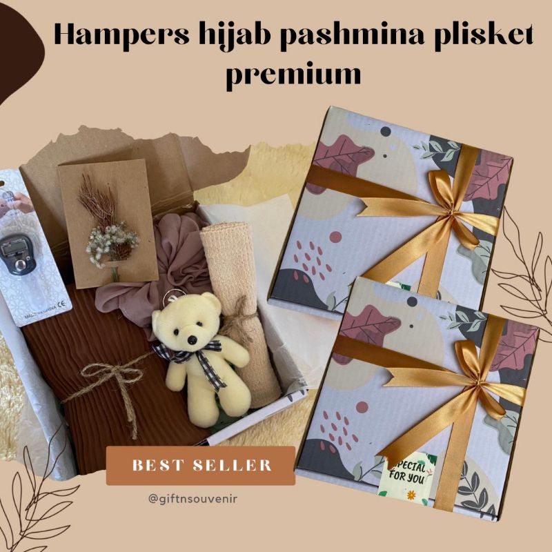 Hampers hijab pashmina plisket premium