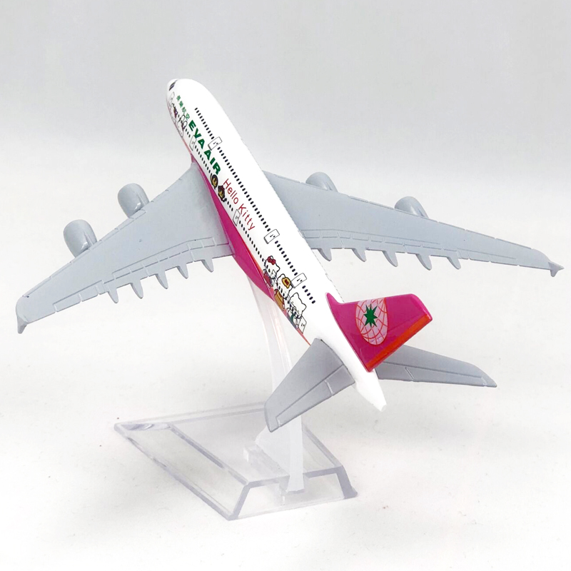 Mainan Model Pesawat Airbus 380 Hello Kitty A380 Bahan Alloy Ukuran 16CM Warna Pink Untuk Hadiah