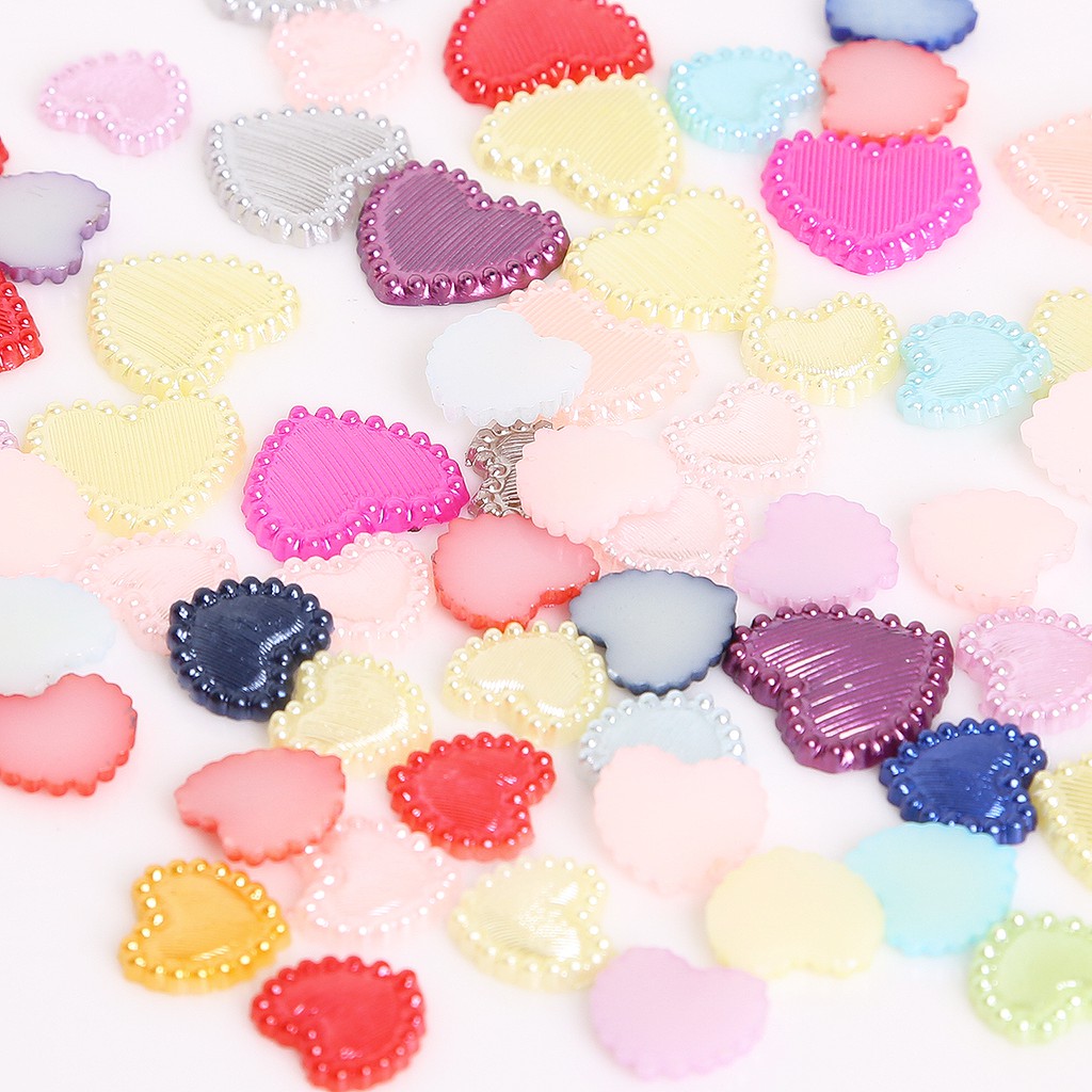 50/300 pcs 3-14 mm Random Mixed Color ABS Imitation Pearl Plastic Half Pearl Flatback Heart Beads For DIY Bracelets Headwear Jewelry Findings Flatback Heart Shape Imitation Pearls Loose Beads For DIY Scrapbook Decoration Craft Making