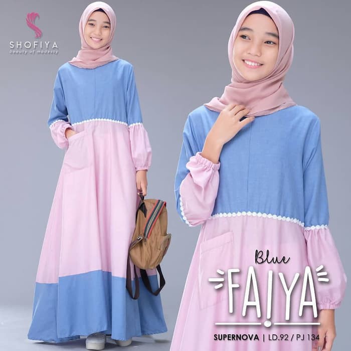 FAIYA DRESS Bahan Supernova Pakaina Wanita Gamis Panjang Terusan Gamis Wanita Dress Mulim Terbaru