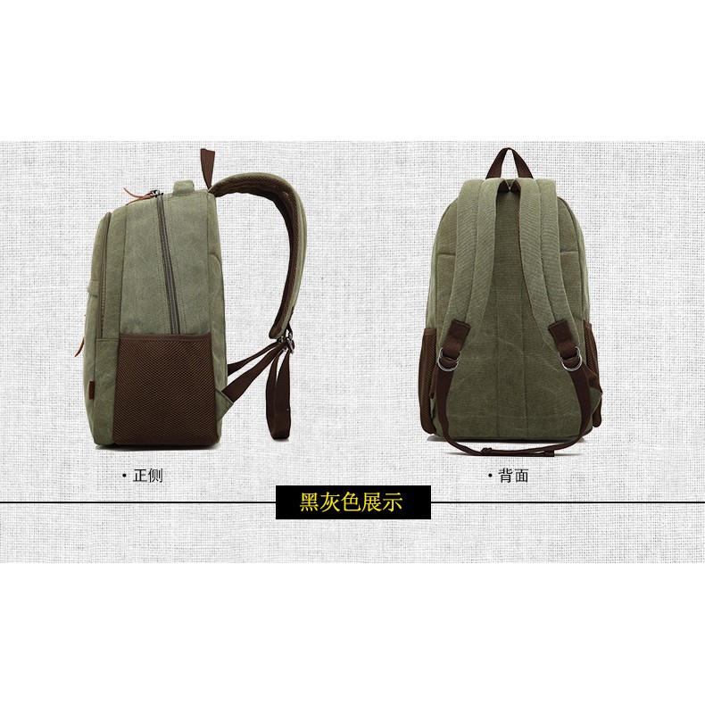 Original POSO PS-212 Green - Vintage Retro Unisex Backpack Canvas Large Capacity Bag Leisure