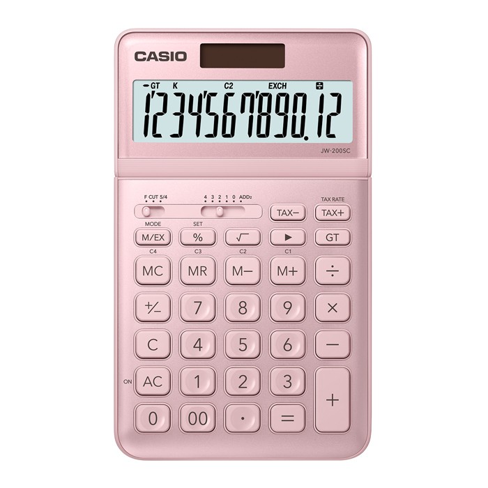 Terlaris CASIO Colorful Calculator JW-200SC- Pink Elegan