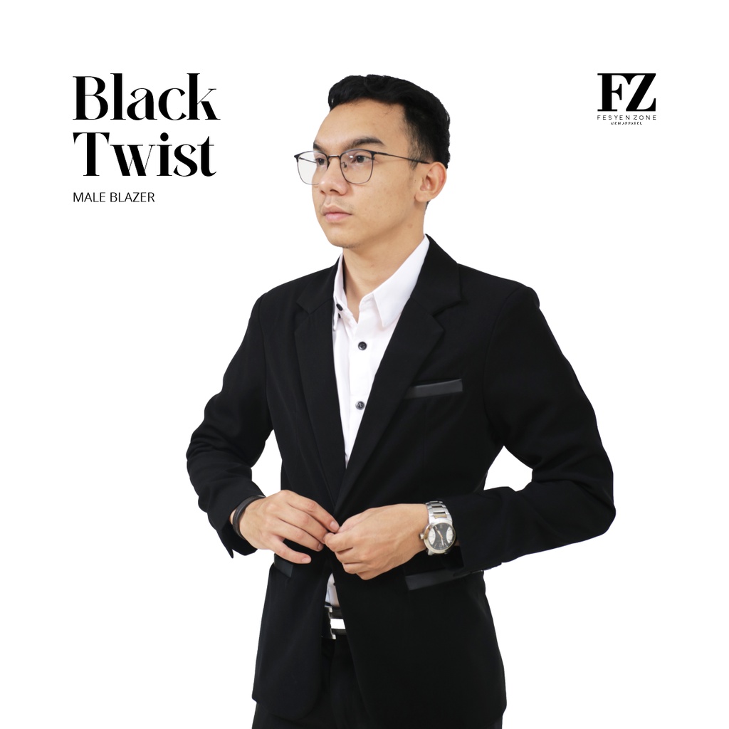 JAS RESMI JAS FORMAL JAS NIKAH BLAZER PRIA BLACK TWIST