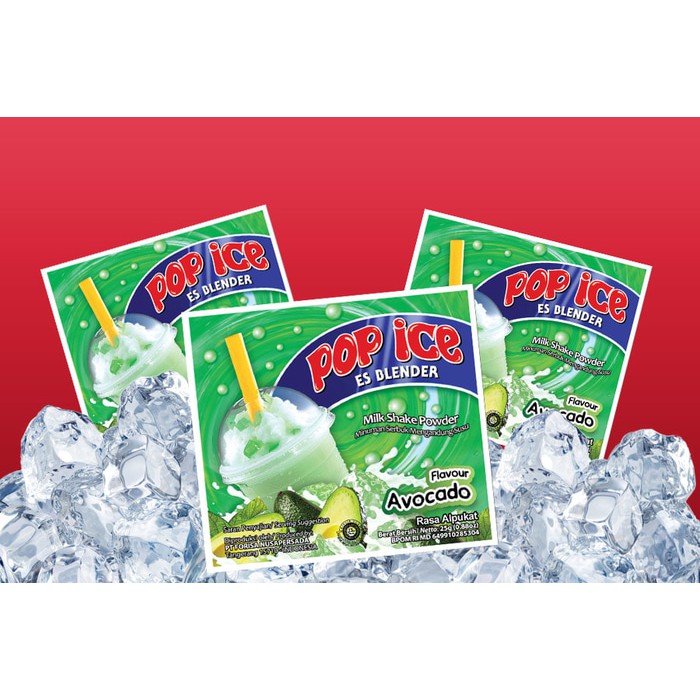 @10pcs Pop Ice Aneka Rasa Minuman Es Blender 25gr Murah Avocado Alpukat @1renceng