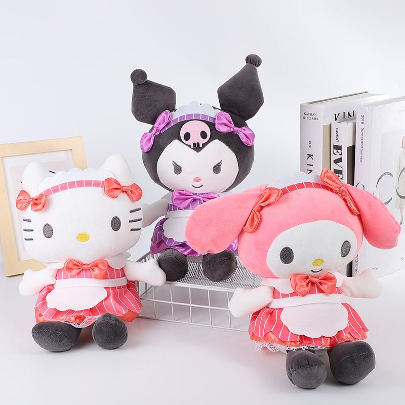 Kawaii Hello Kitty Melody Kuromi Doll Soft Cartoon Plush Toys Kawaii Cute Stuffed