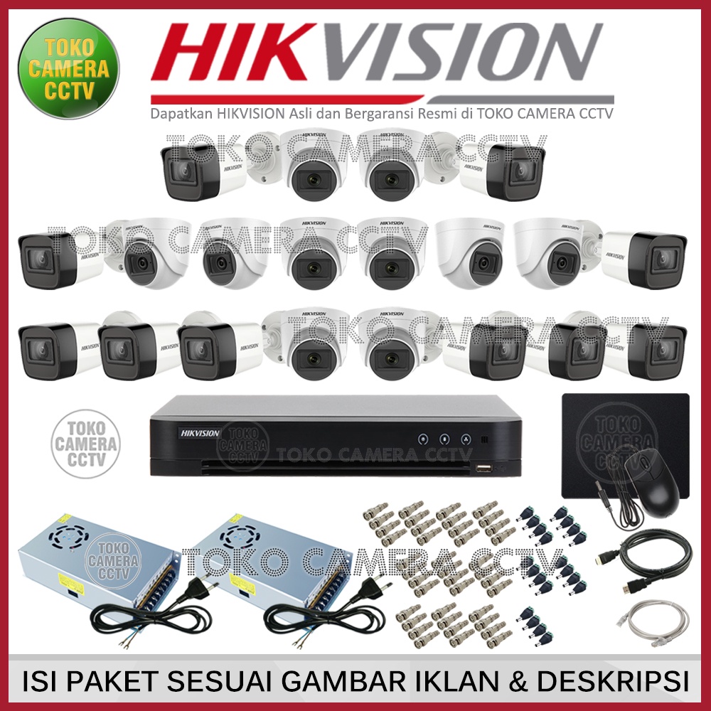 PAKET CCTV HIKVISION 2MP 32 CHANNEL 20 KAMERA