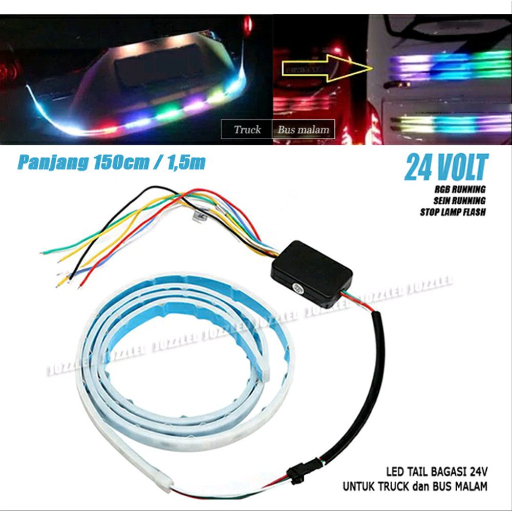 Led Tail Strip RGB Sein Rem running flipflop 150cm 24V Truck Bus Malam Limited