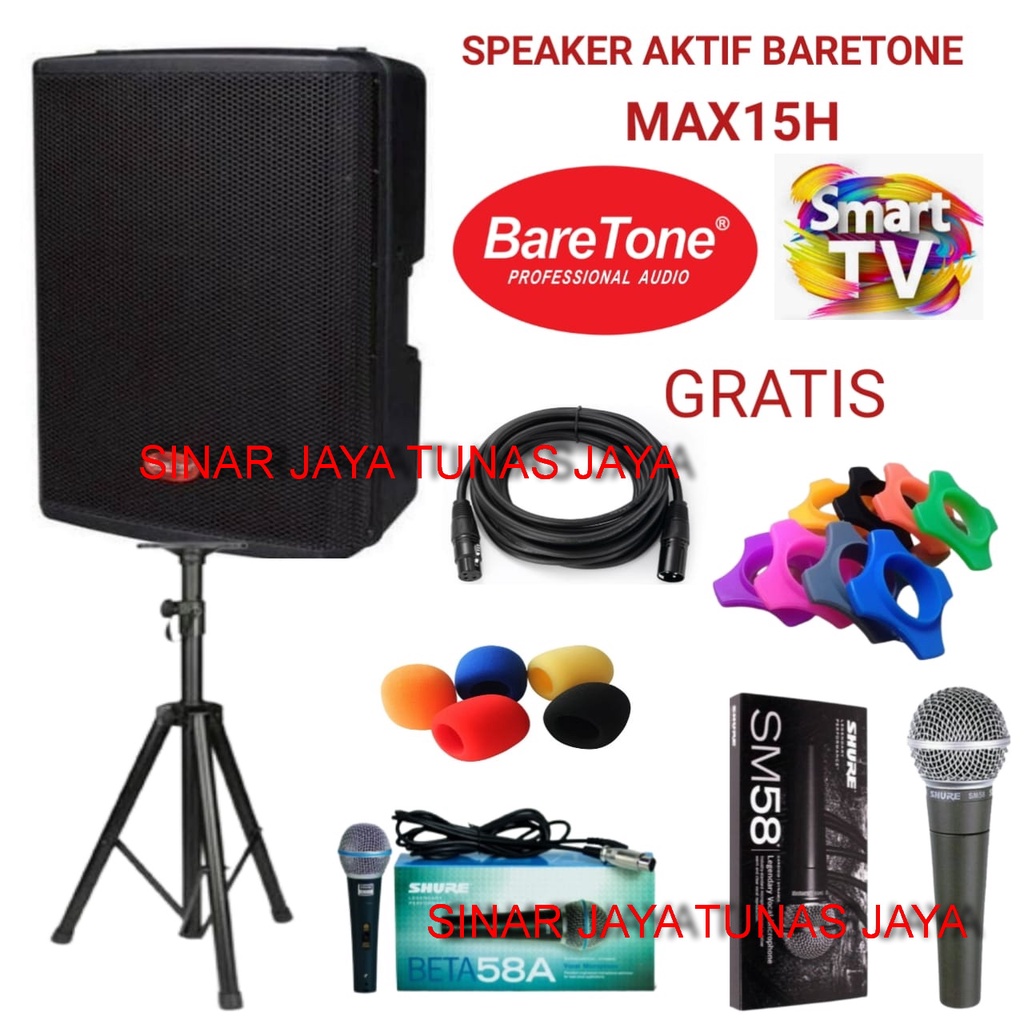 speaker aktif baretone MAX15H 800watt max 15 h max15 h ORIGINAL BARETONE free bonus