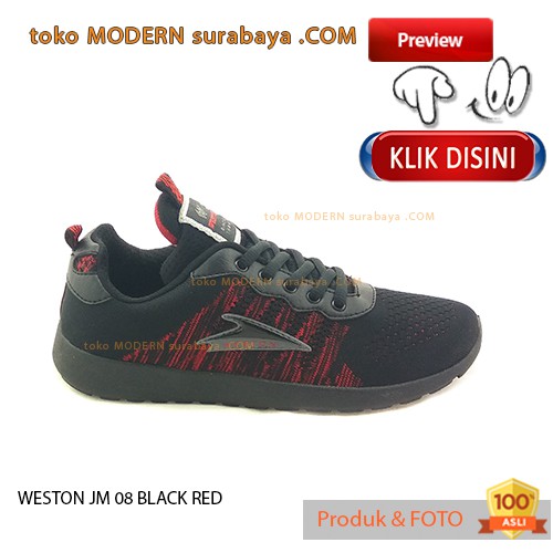 WESTON JM 08 BLACK RED sepatu pria casual sneakers