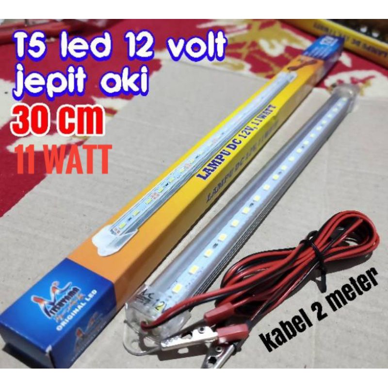 Lampu LED aki 11 Watt 12 volt lampu tl panjang 30 cm  aki