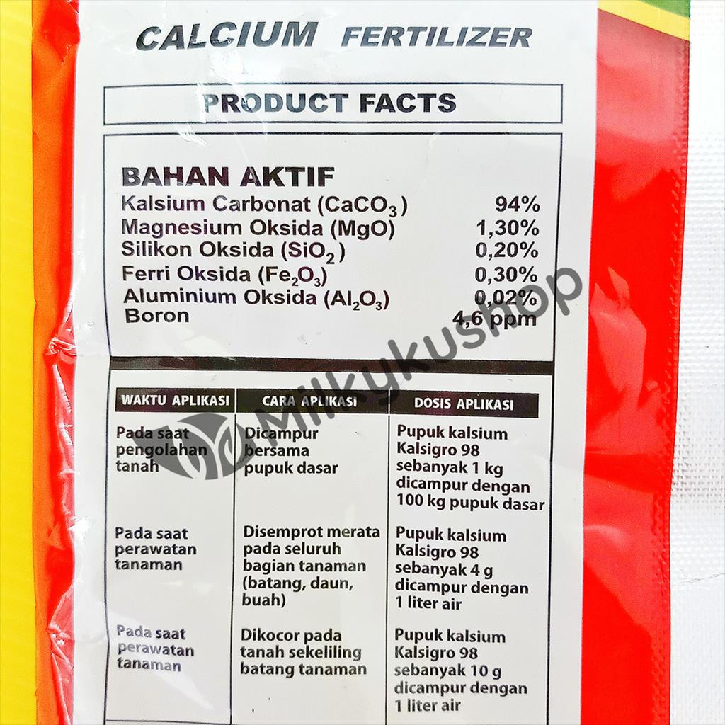 PUPUK KALSIGRO 98 BERAT 1 KG KEMASAN PABRIK KALSIUM BORON