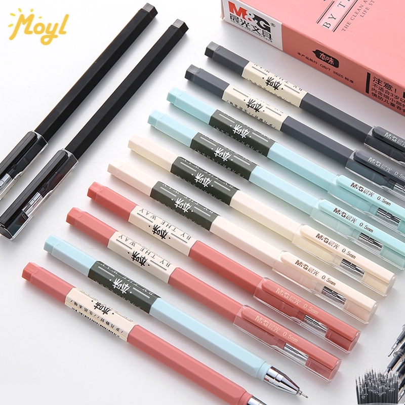 M&amp;G Gel Pen Cute Macaron Student Exam Black Signature Pen Stationery A0404