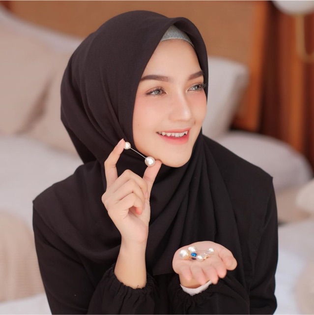 𝐁𝐘 𝐀𝐃𝐈𝐍𝐃𝐀 Bros Hijab Tusuk Korea Mutiara Pearl Double Peniti Jarum Tuspin Mutiara Jilbab Hijab instant Tuspin