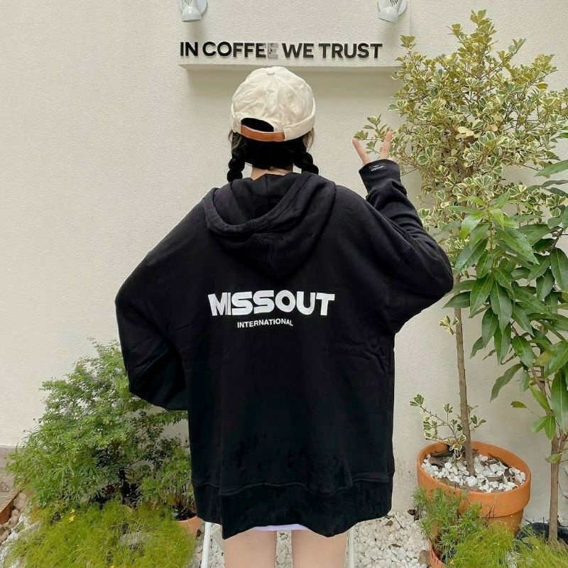 S - XXXXXL(6XL) Zip Hoodie MISS0UT INTERNASIONAL OVERSIZE Jaket Resleting Korean Fashion Fleece Jumbo Jaketin Aja S M L XL XXL XXXL 4XL 5XL Coklat Tua Mocca Brown Neon Lilac Pink