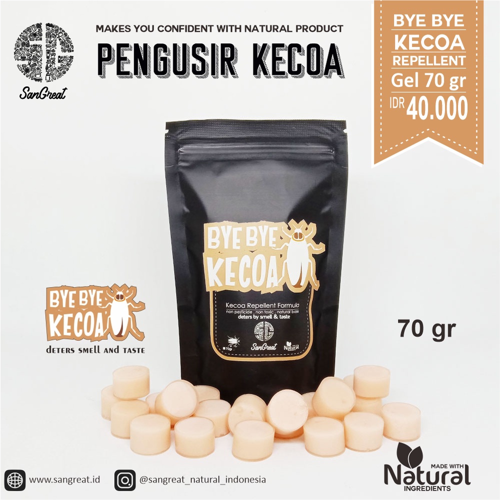 Kapur barus anti kecoa pengusir kecoak gel Bye Bye kecoa non pestisida 250 gr untuk di rumah, mobil, kamar mandi, kamar, dapur