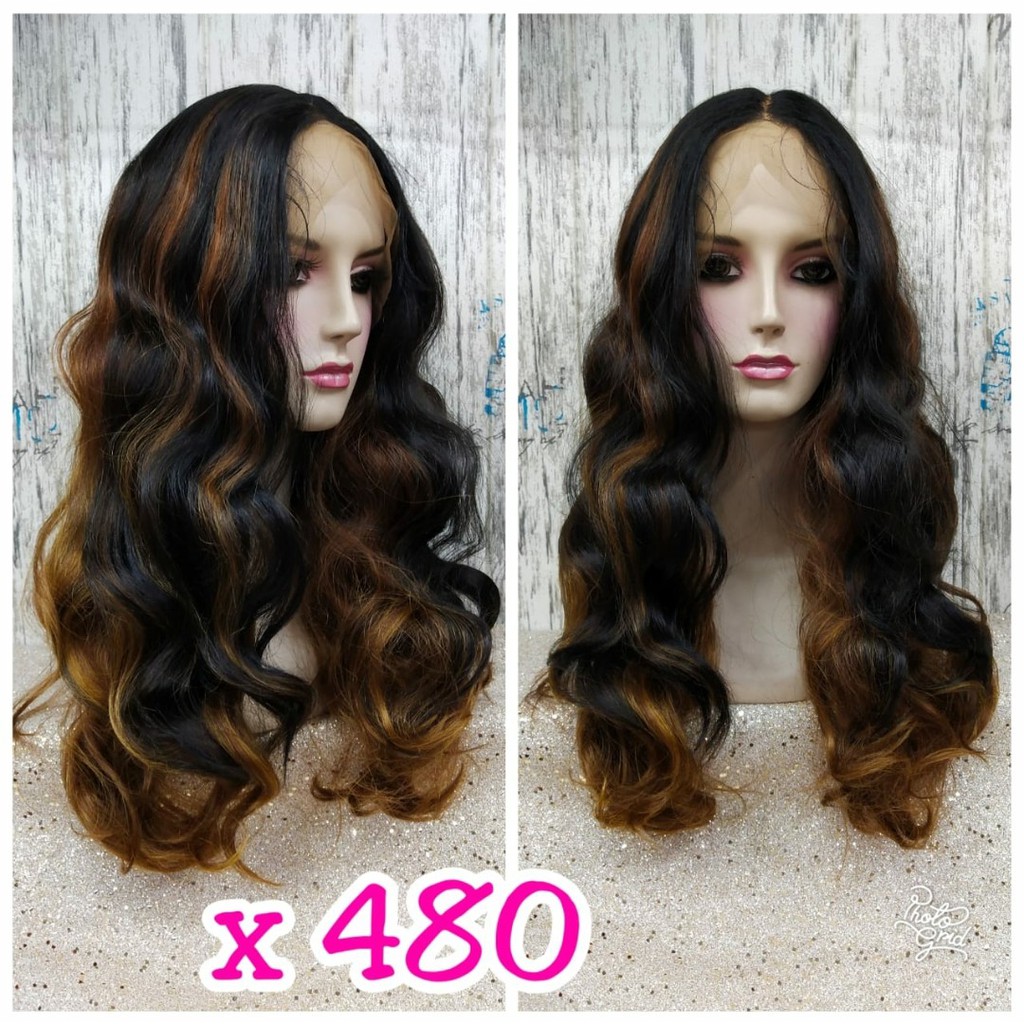 HALF LACE WIG LACE WANITA WIG PANJANG CURLY WAVE OMBAK KERITING WIG KOREA NATURAL RAMBUT ASLI X480