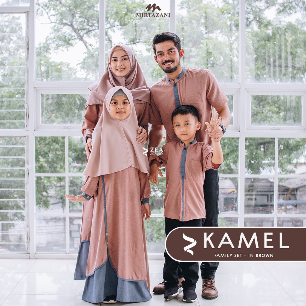 Kamel In Brown | Baju Gamis Sarimbit Keluarga Muslim | Zea Lite x Mirtazani