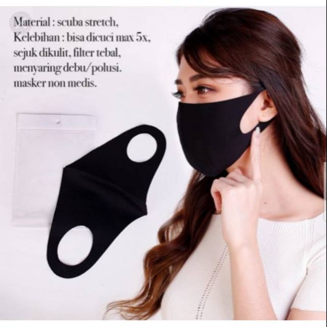 Masker Korea bahan scuba sejuk d kulit  isi 12 pcs