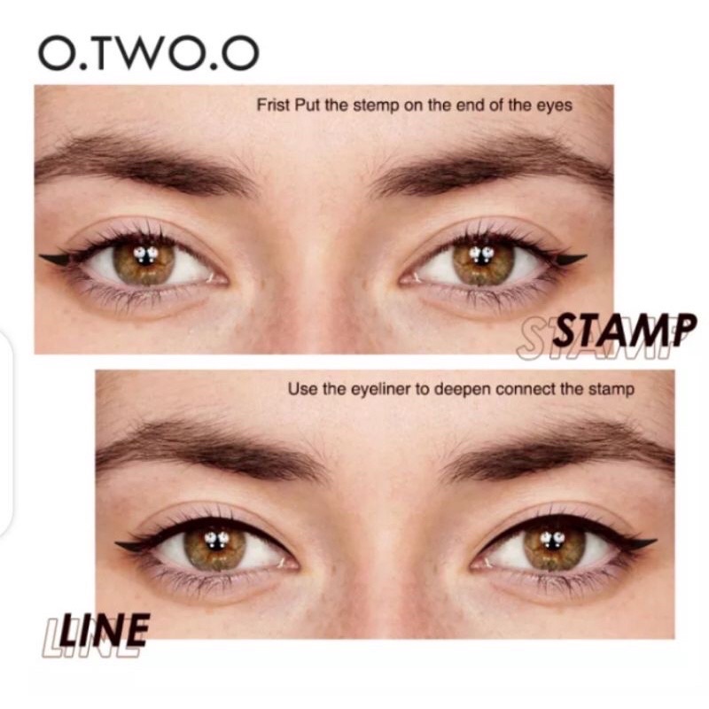 O.TWO.O 2 In 1 Liquid Eyeliner Stamp Waterproof Long-lasting Eye Liner Pencil Makeup