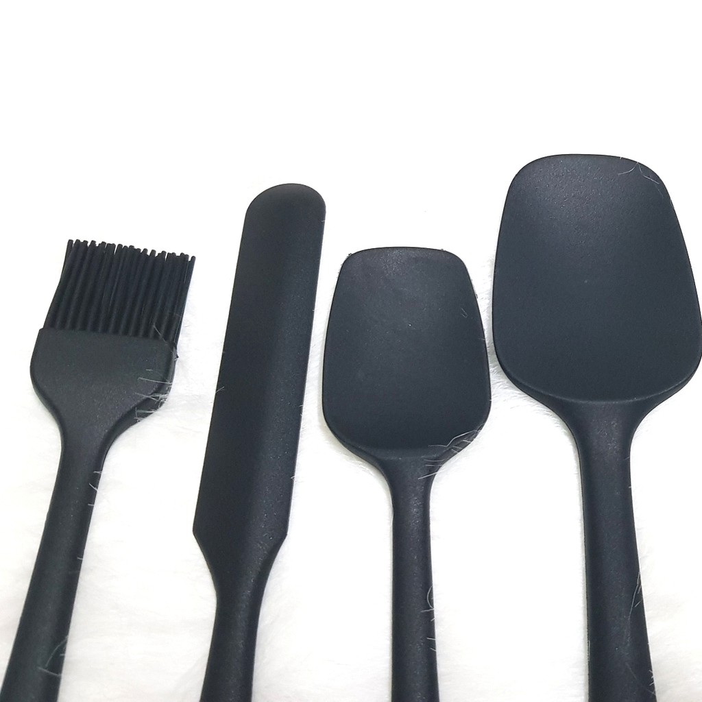 6 PC Set spatula silicon masak sutil kuas tanpa sambungan tahan panas food grade tebal dan lentur