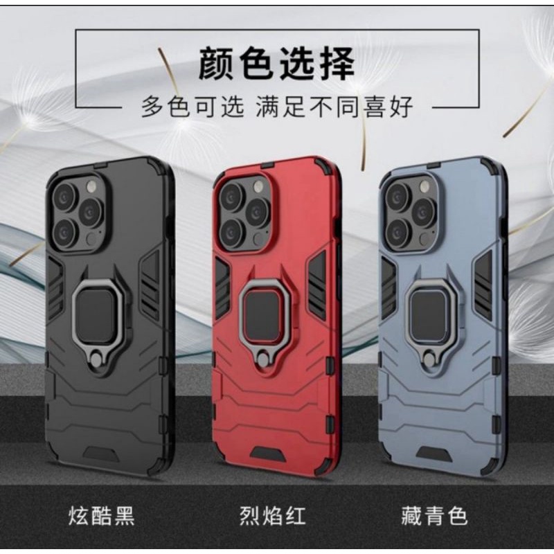 MANDIRI CASE IPHONE 13 PRO MAX HARDCASE IRON ARMOR I RING CASING SHOCKPROOF CASE TRANSFORMER STANDIN