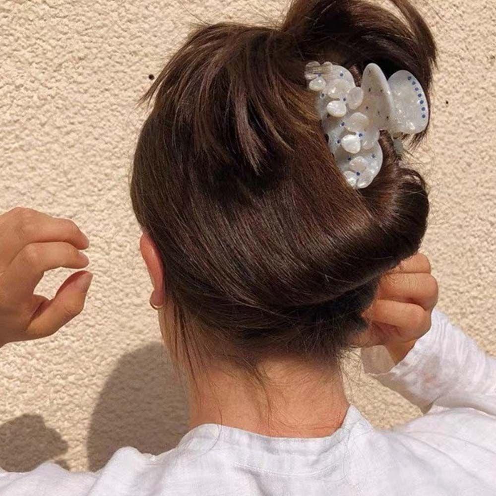 Agustinina Bunga Jepit Rambut Gadis Wanita Women Fashion Shiny Crystal Flower Diamond Asetat Berlian Imitasi Putih Warna-Warni Hiasan Rambut