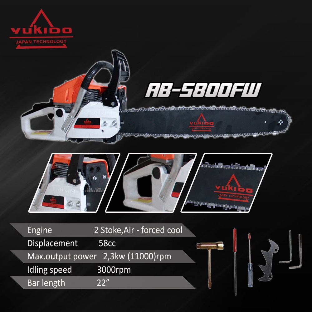 YAMAMAX PRO GX-58 Mesin Chainsaw 22 inch - Gergaji Kayu Engine 2 tak Bar istimewa