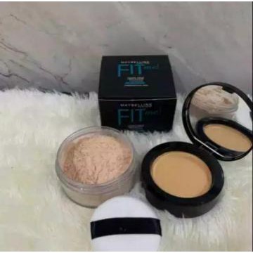 Bedak Tabur Maybelline Fit Me 2in1 Shine Free + Balance Bedak Padat Dan Tabur