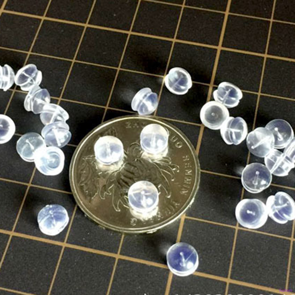 10pcs Stopper Belakang Anting Tusuk Bahan Karet Silikon Lembut Anti Alergi