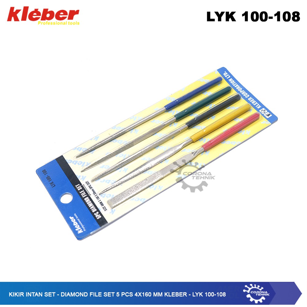 LYK 100-108 - Kikir Intan Set - Diamond File Set 5 Pcs 4x160 mm Kleber