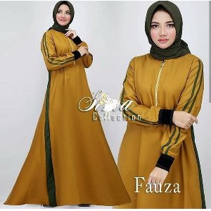 atk Fauza Abu CAG hijau botol kuning mocca pink maxi hijab baju muslim gamis syari wanita gaun pest