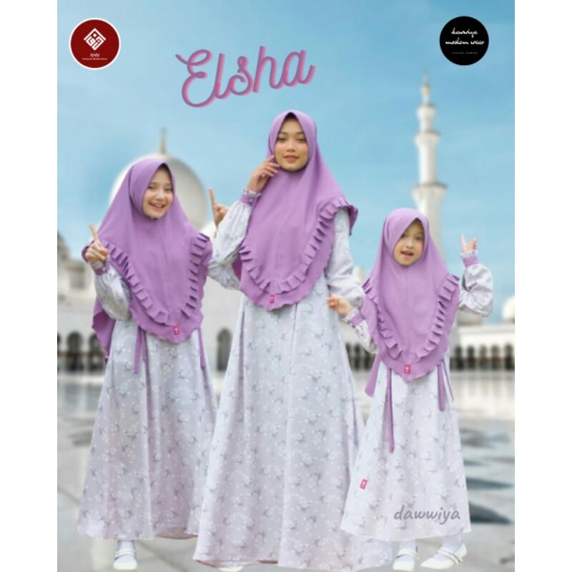 ✂️☀️ANV☀✂️Gamis Ibu dan Anak ELSHA Seragaman Sarimbit mulai usia 2 sampai dengan Dewasa L