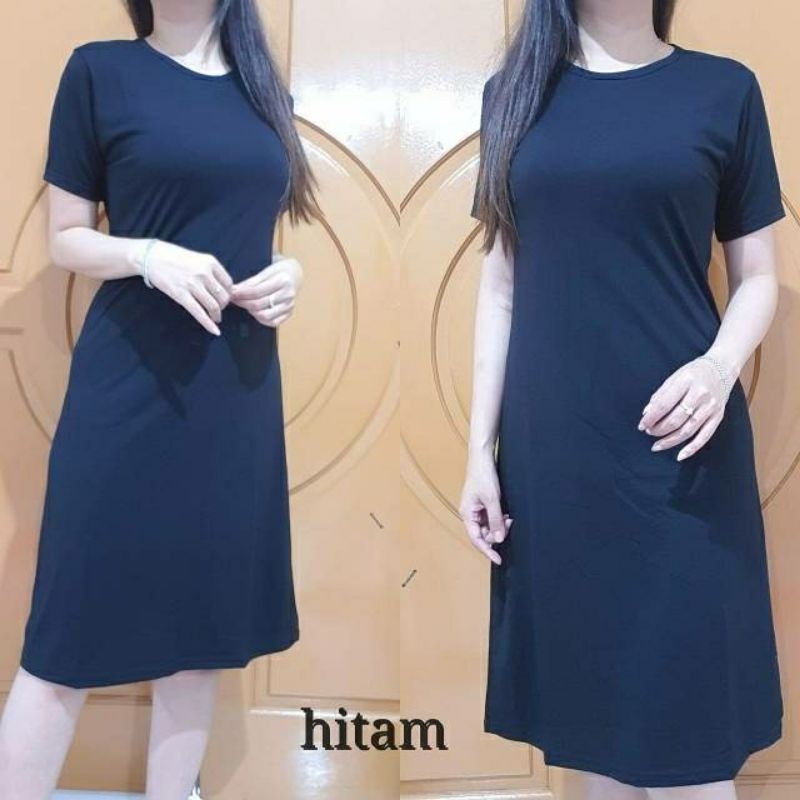 Arifirn Dress Mavy Polos (LD 92, P 100) - Dress Wanita | Baju Wanita Murah