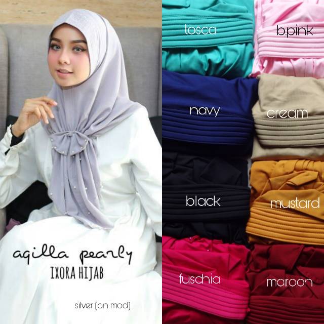 JILBAB INSTAN PITA MUTIARA AQILLA PEARLY