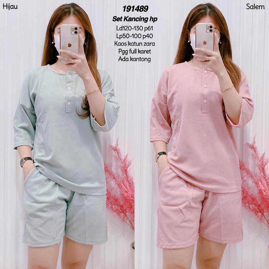 191489 SETELAN KANCING LD 120-130CM KAOS KATUN ZARA