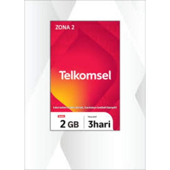 Voucher Telkomsel 2Gb/3 Hari Zona 2 Sumbagteng
