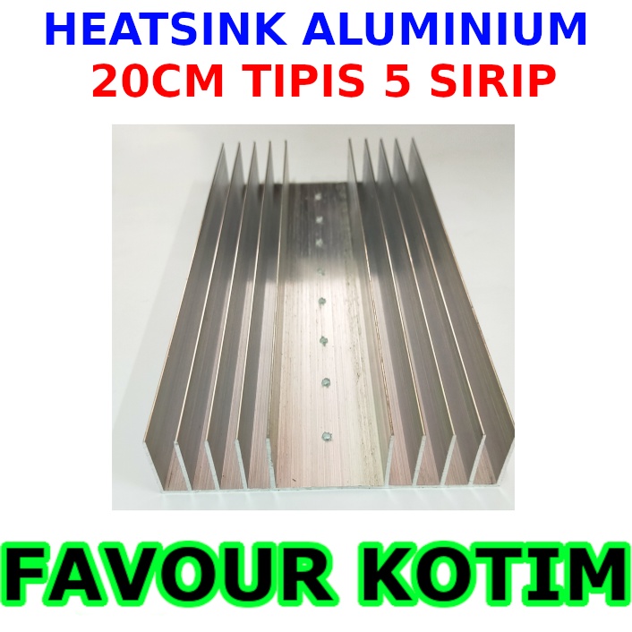 PENDINGIN POWER SANKEN 20 CM 5 SIRIP TIPIS HEATSINK ALUMINIUM FVKOTIM