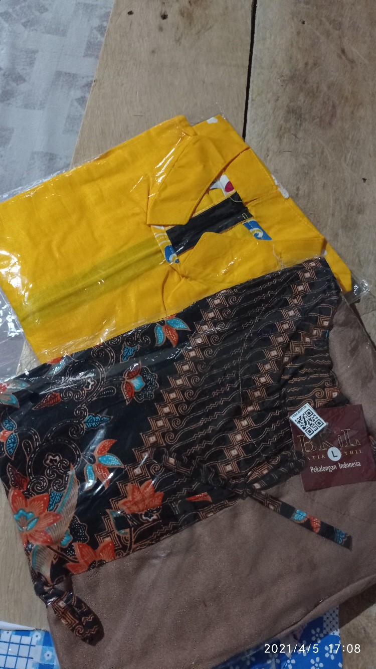 M-l-xl-xxl Batik Tunik Wanita Asj Sa Hrb026 Kenongo Pekalongan Sogan Tulis